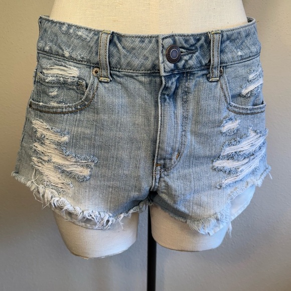 American Eagle Outfitters Pants - American Eagle Distressed Denim Shorts Size 4
